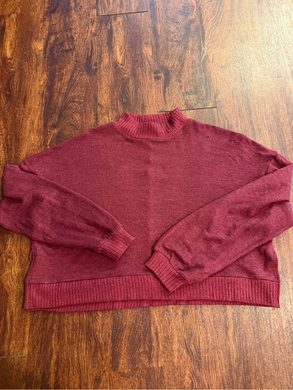 SO Women's Burgundy Mock Neck Sweater